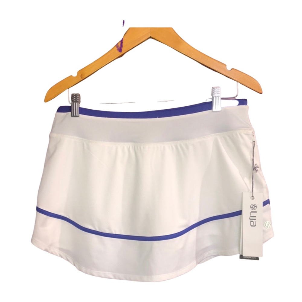 Lija Tennis Skorts BNWT white with royal blue lg